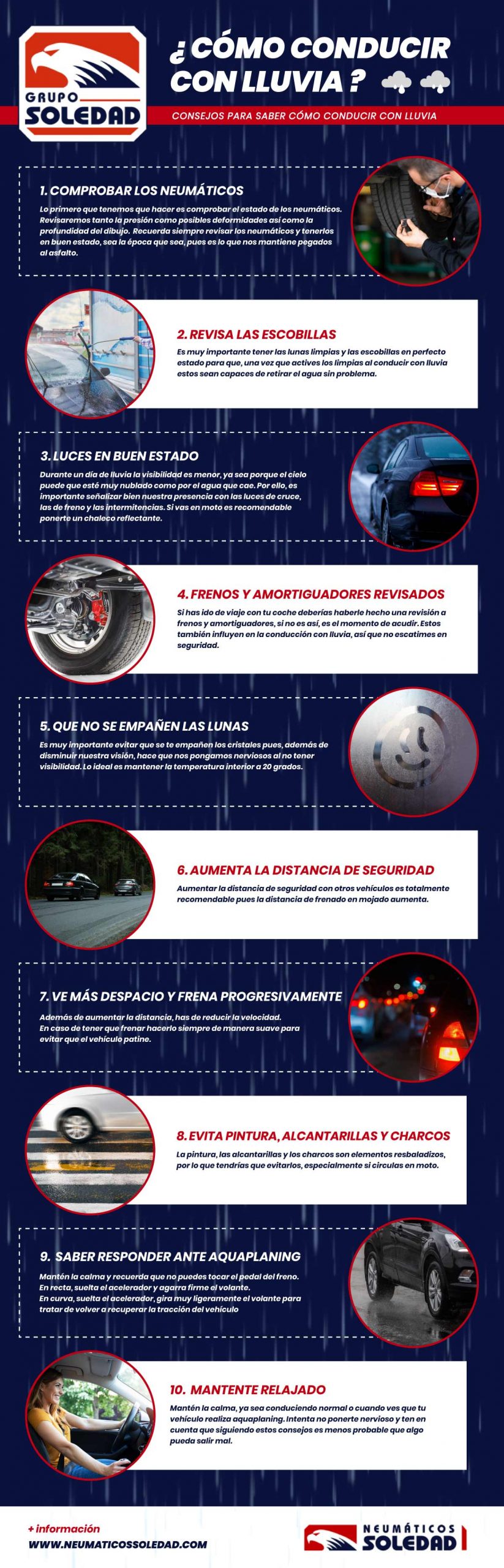 Cómo conducir con lluvia